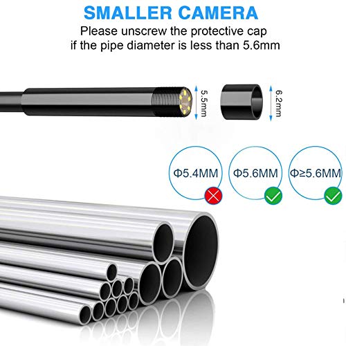 5.5mm Endoscope,1080P HD Borescope Inspection Camera with Light | Snake Camera for iPhone & Android, 5FT Flexible Cable, IP67 Waterproof, for Automotive HVAC Mechanic, Tools for Men