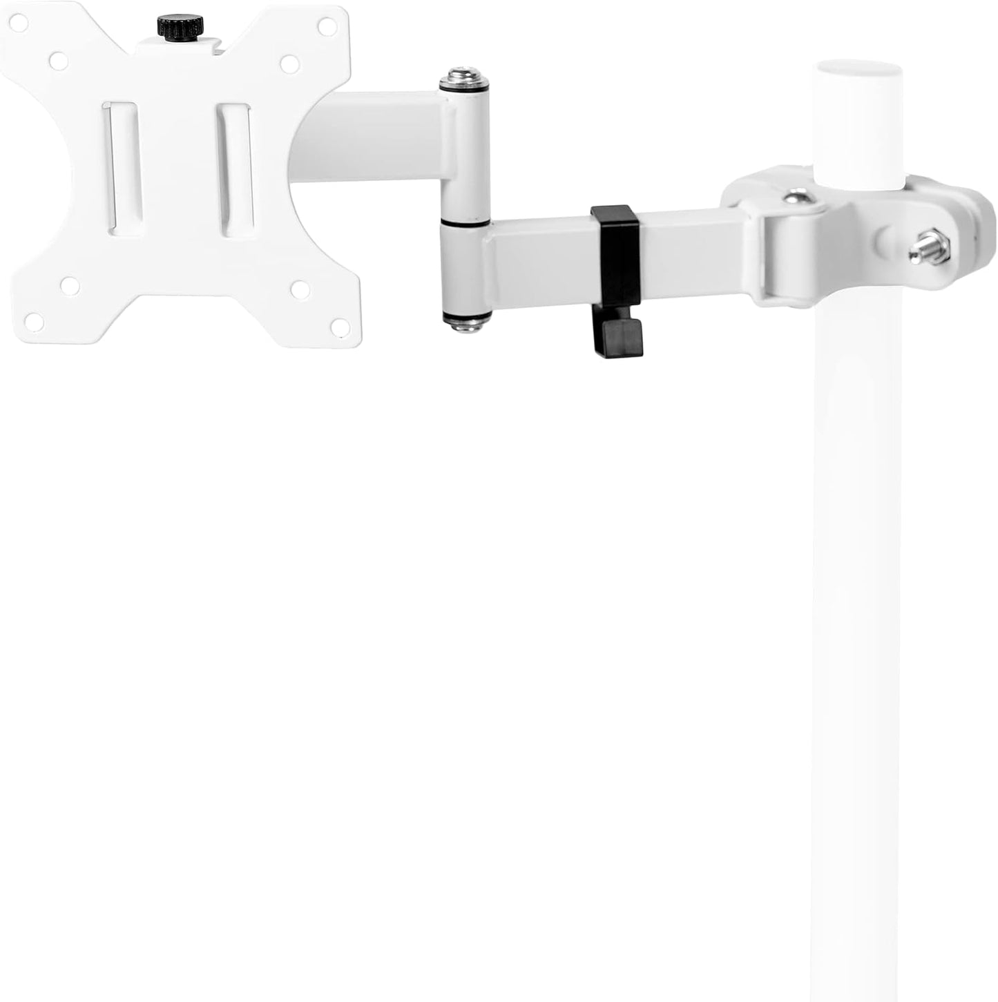 VIVO White Pole Mount Monitor Arm for 17 to 32 in Screen, MOUNT-POLE01AW | Universal, Heavy Duty Steel Design, Full Motion VESA Monitor Arm, Removable 75mm and 100mm VESA Plate