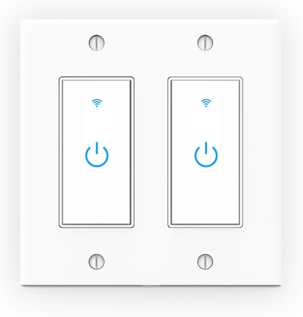 WiFi Light Switch Smart Switch 2 Gang Compatible with Alexa Google Assistant