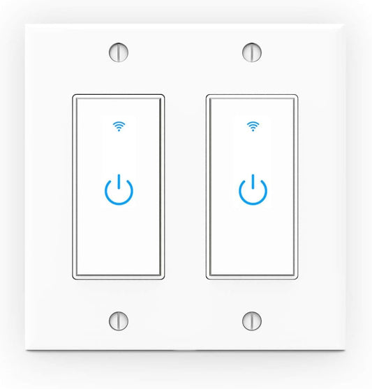WiFi Light Switch Smart Switch 2 Gang Compatible with Alexa Google Assistant
