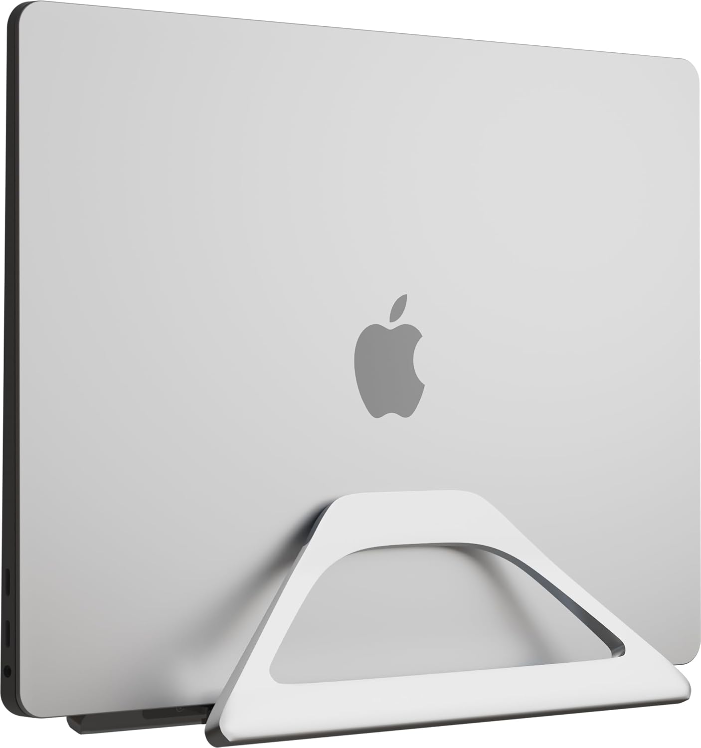 Elestoria Aluminum Vertical Laptop Stand with Gravity Auto-Lock – Adjustable Laptop Holder Vertical fits MacBook Pro/Air, Chromebook & Gaming Laptops up to 17.3" – Space-Saving Desktop Dock - Silver