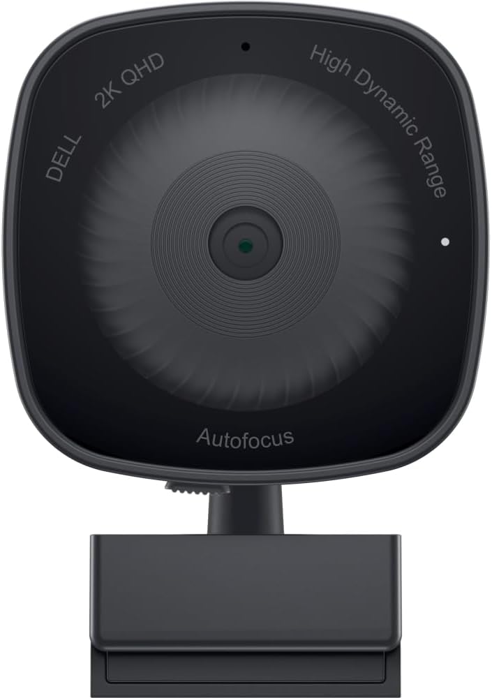 Dell 2K QHD Webcam WB3023, Sony Sensor, Noise Reduction Mic | Teams Certified, 78° Field of View, 2X Digital Zoom, HDR, Face Detection, Tilt and Swivel, USB-A