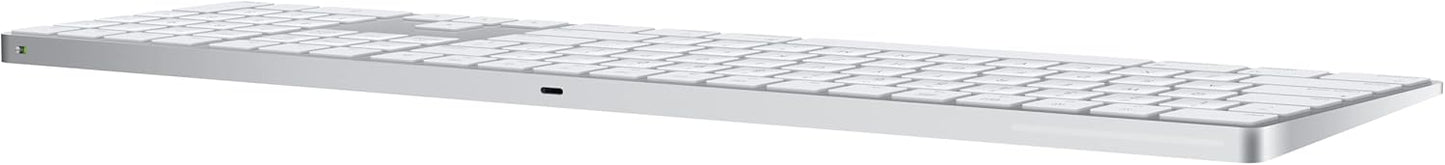 Apple Magic Keyboard with Numeric Keypad: Wireless, Bluetooth, Rechargeable. Works with Mac, iPad, or iPhone; US English - White | USB-C Magic Keyboard with numeric keypad and scissor mechanism for scrolling, gaming and finance