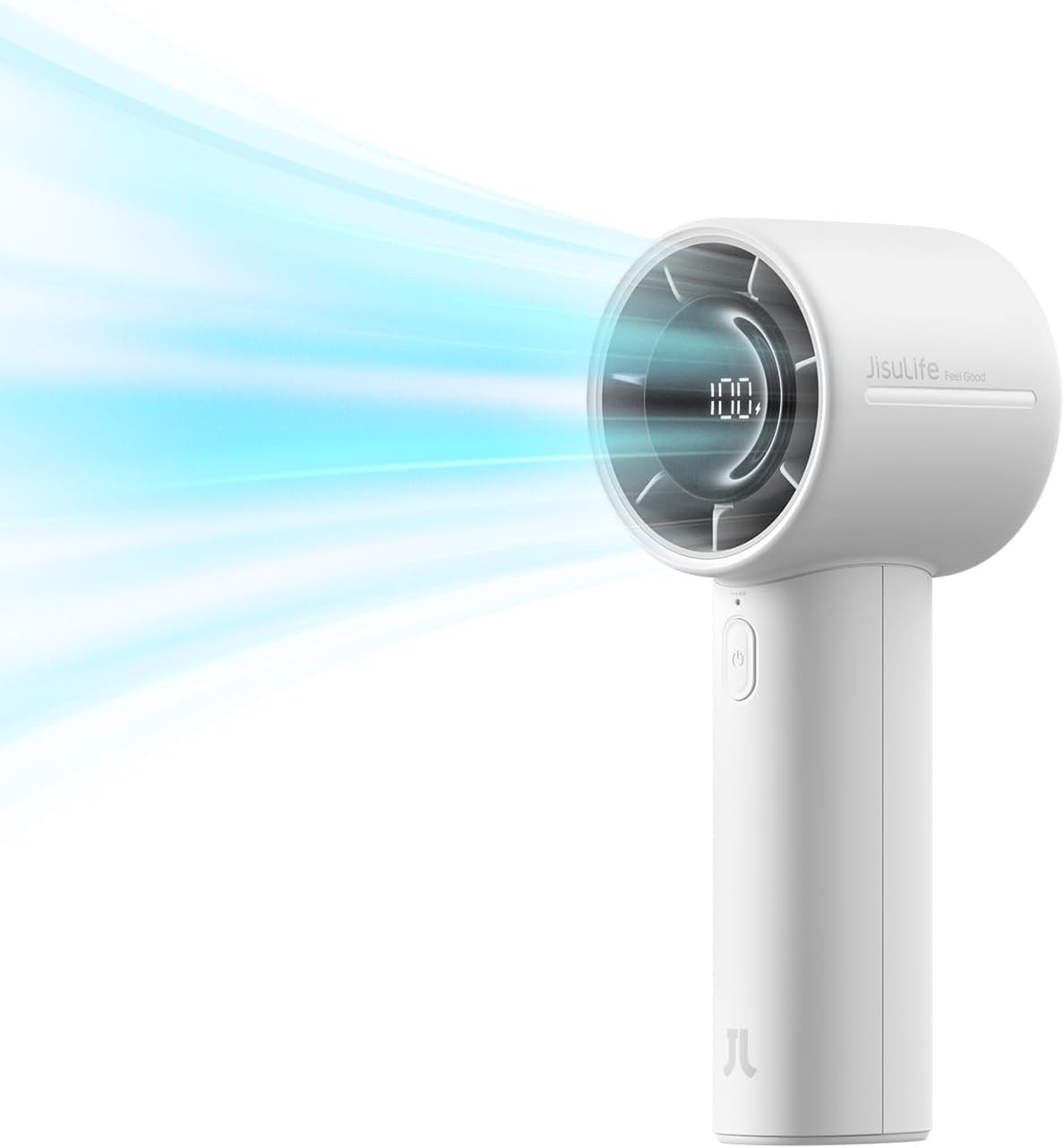 JISULIFE Handheld Turbo Fan Life10S, 28H Max Runtime, Strong Wind, Gray | For Travel, Beach & Concerts, Ultra-Quiet, 5000mAh Rechargeable Portable Fan, Powerful Cool Airflow, Gift for Women & Men