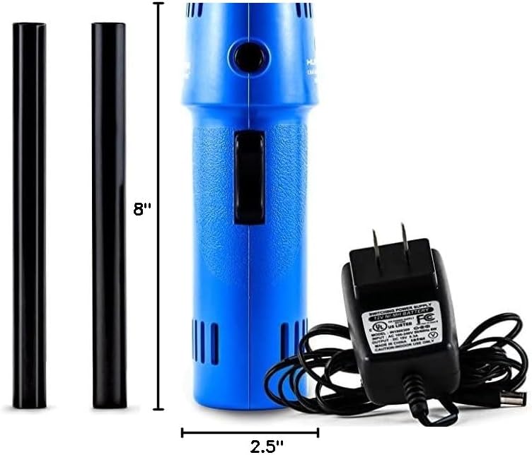 O2 Hurricane Air Duster - Rechargeable Air Blower with 200 MPH Airflow - 5 Attachments Dust Removal Tool - Compressed Air Alternative for Electronics, Computers & Car Detailing