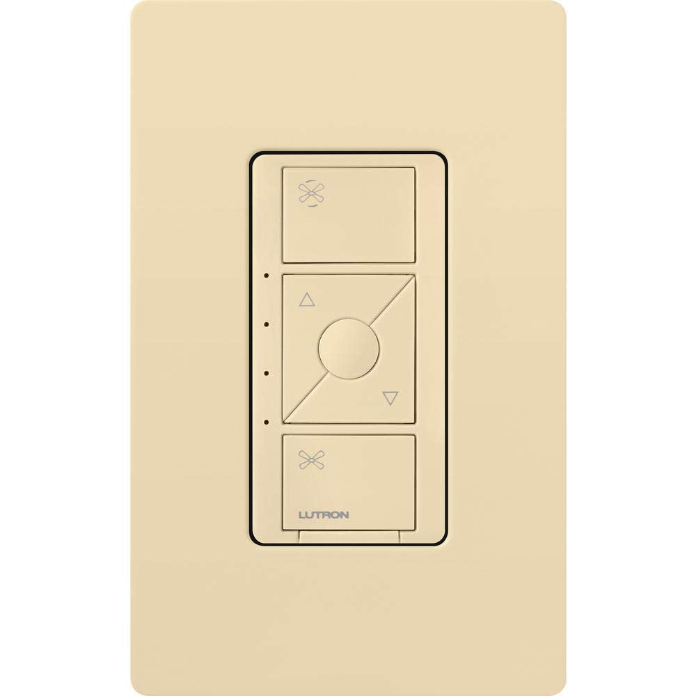 Lutron Caseta Smart Fan Speed Control Switch (Smart Hub Required), Single-Pole Lutron Caseta Switch for Ceiling Fans, PD-FSQN-IV, Ivory