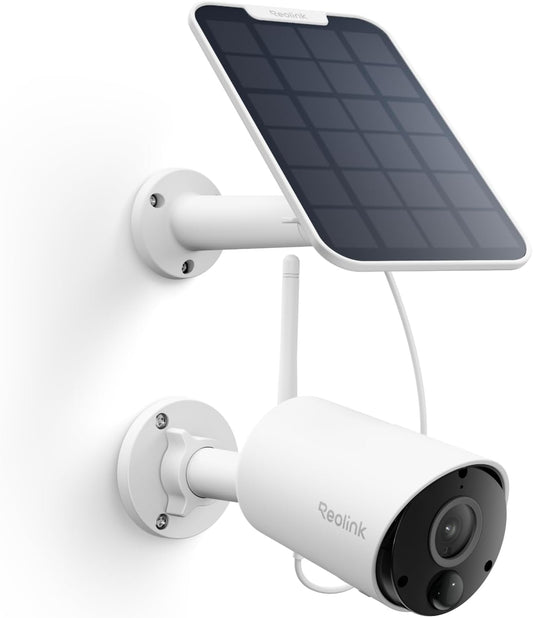 REOLINK Solar Camera Outdoor Wireless 2K 5MP Smart AI Detction Argus Eco | Up to 512GB Local Storage, No Subscription, IR Night Vision, Smart Playback, 2.4G WiFi, Home Hub Compatible