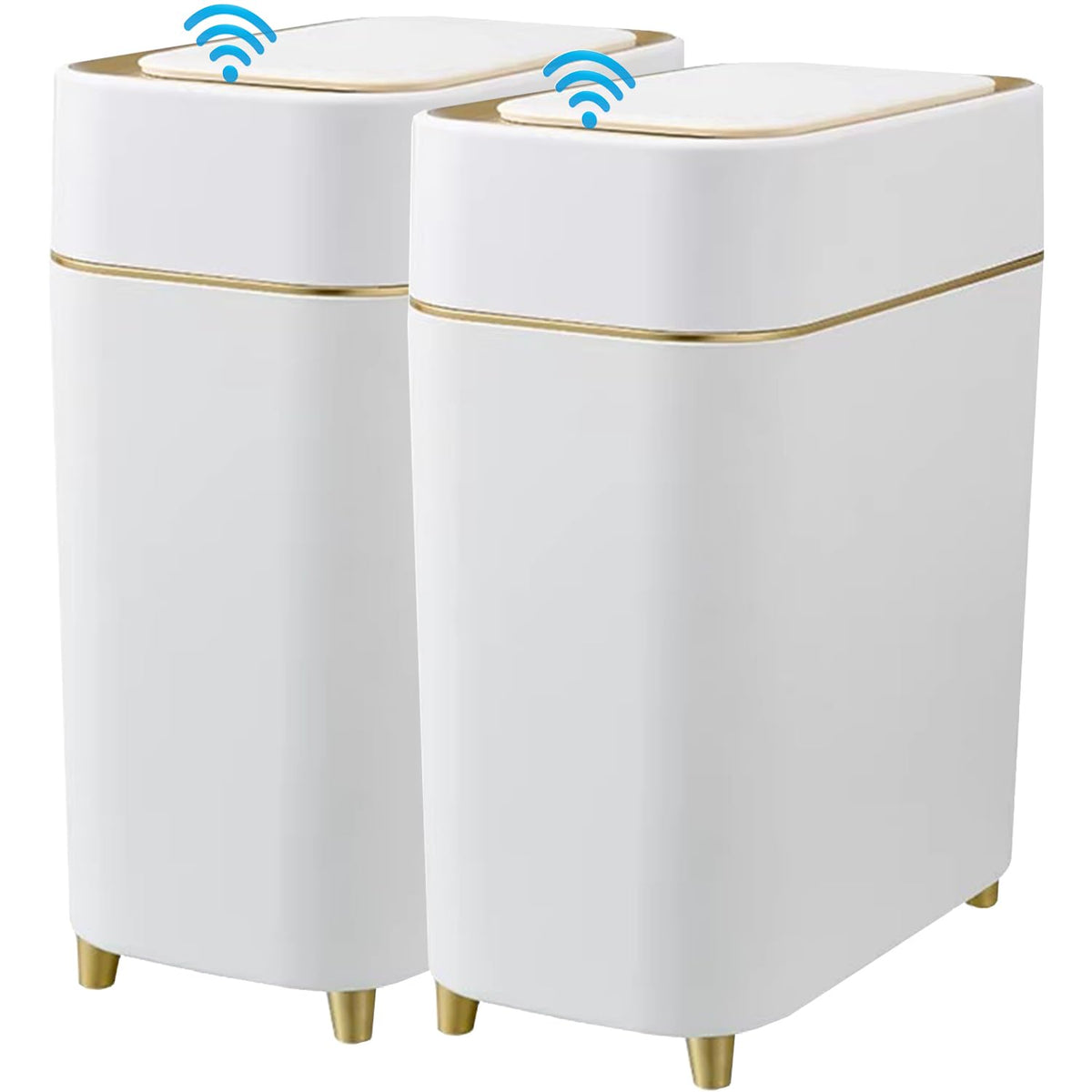 2-Pack - Automatic Compact Trash Can with Touchless Lid - Smart Garbage Can