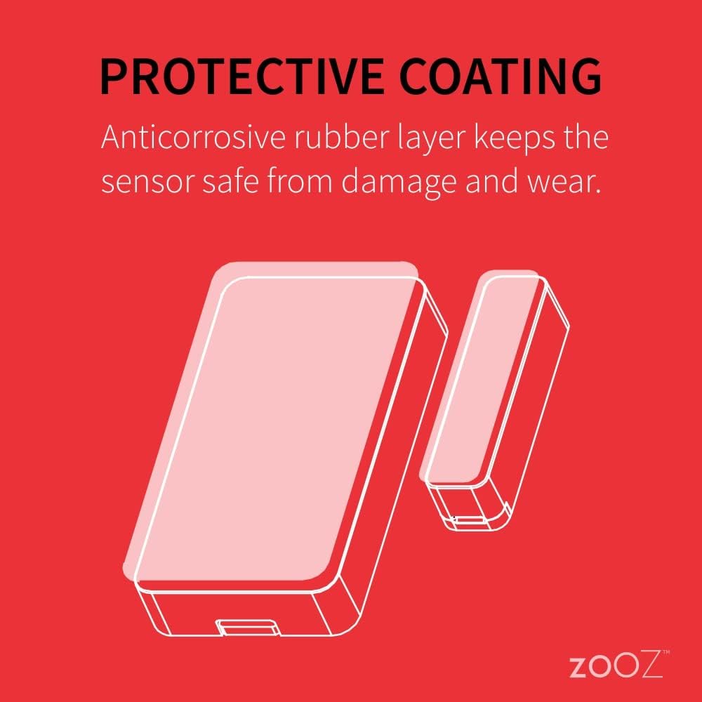 Zooz 800 Series Z-Wave Long Range Open|Close XS Sensor ZSE41 800LR for Door, Window, and Gate Monitoring. Hub Required (Sold Separately). Compatible with SmartThings, Hubitat, and Ring Alarm.