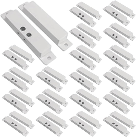 20 Sets NC Magnetic Contacts Window Door Sensor Surface-Mounted Reed Switch Alarm with Double Side Tape