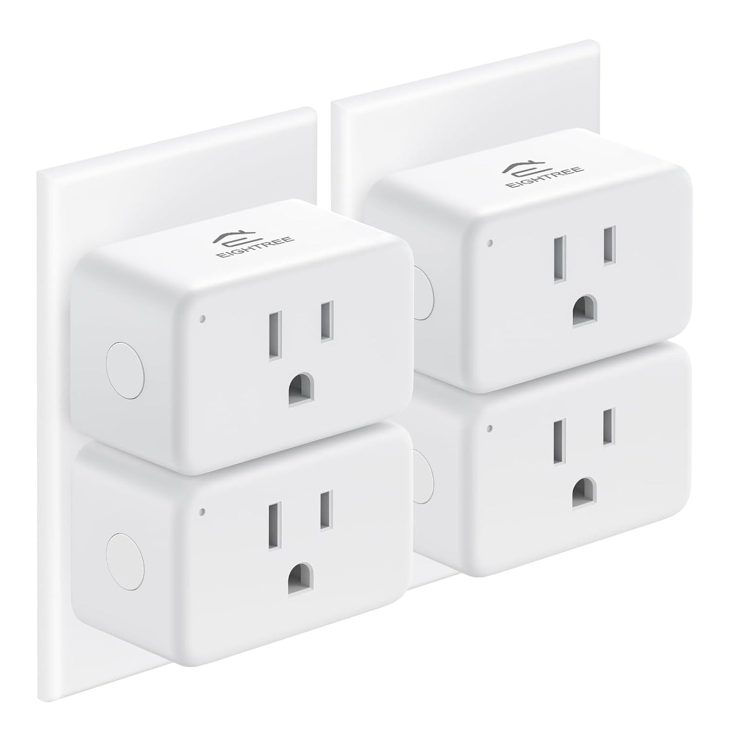 EIGHTREE Smart Plug 15A, Smart Plugs that Compatible with Alexa & Google Home & SmartThings, No Hub Required, WiFi Outlet with Remote Control, Timer & Schedule, 2.4GHz WiFi Only, 4 Packs