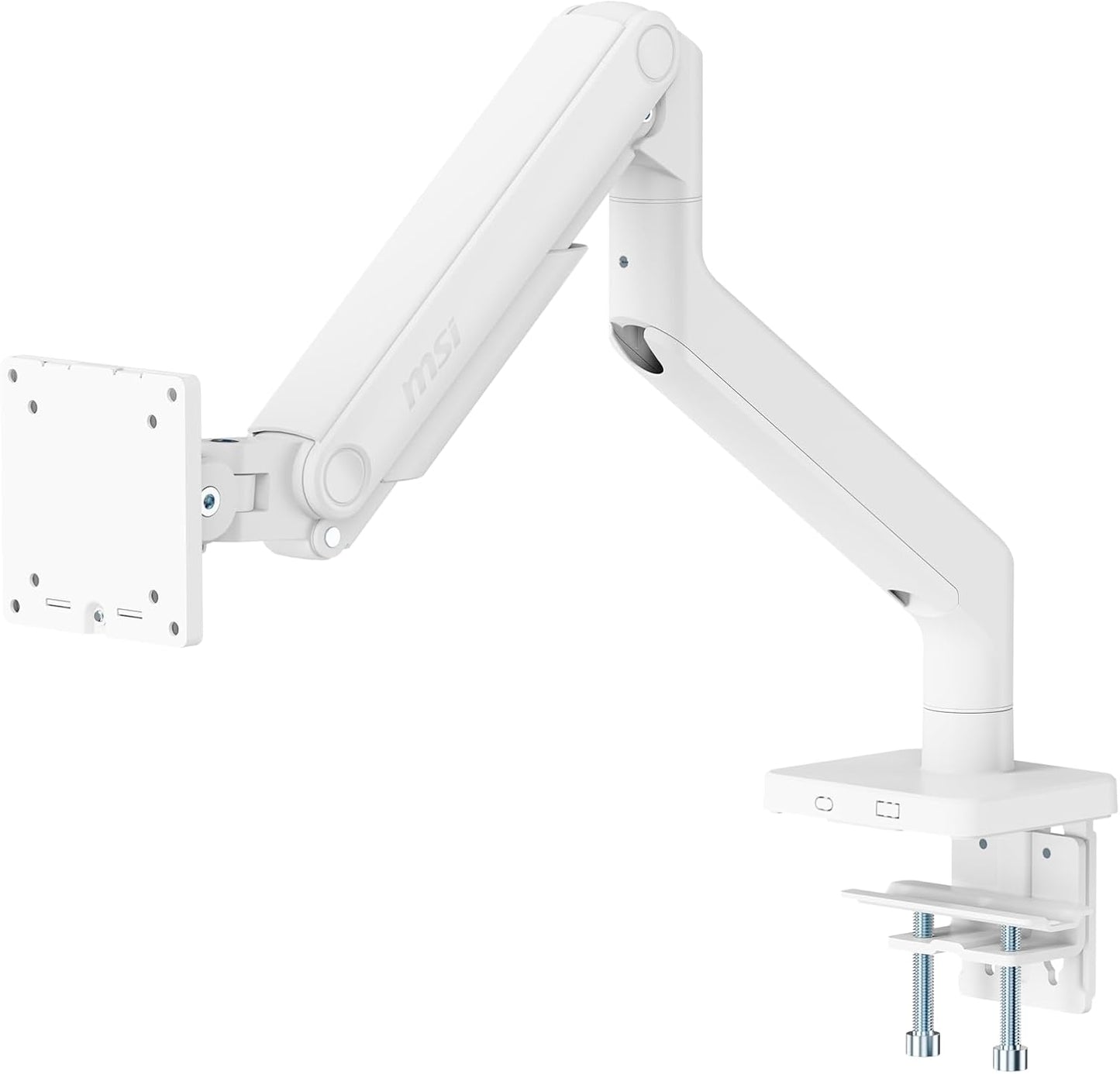 MSI MAG MT201W - Premium Heavy Duty Single Monitor Stand Arm, Supports 17-49" and 44 lbs, VESA Compatible, Adjustable Spring Assisted Mount, Clamp & Grommet, Quick Release Plate - Black
