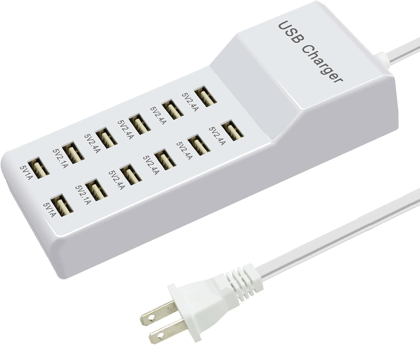 USB Charging Station 12 Port Multiport hub Fast Charging Power Strip | Compatible with Cell Phones Tablets Laptops for Multiple Devices for iPhone, Galaxy, Pixel, Tablet, Camera （12 USB Ports）