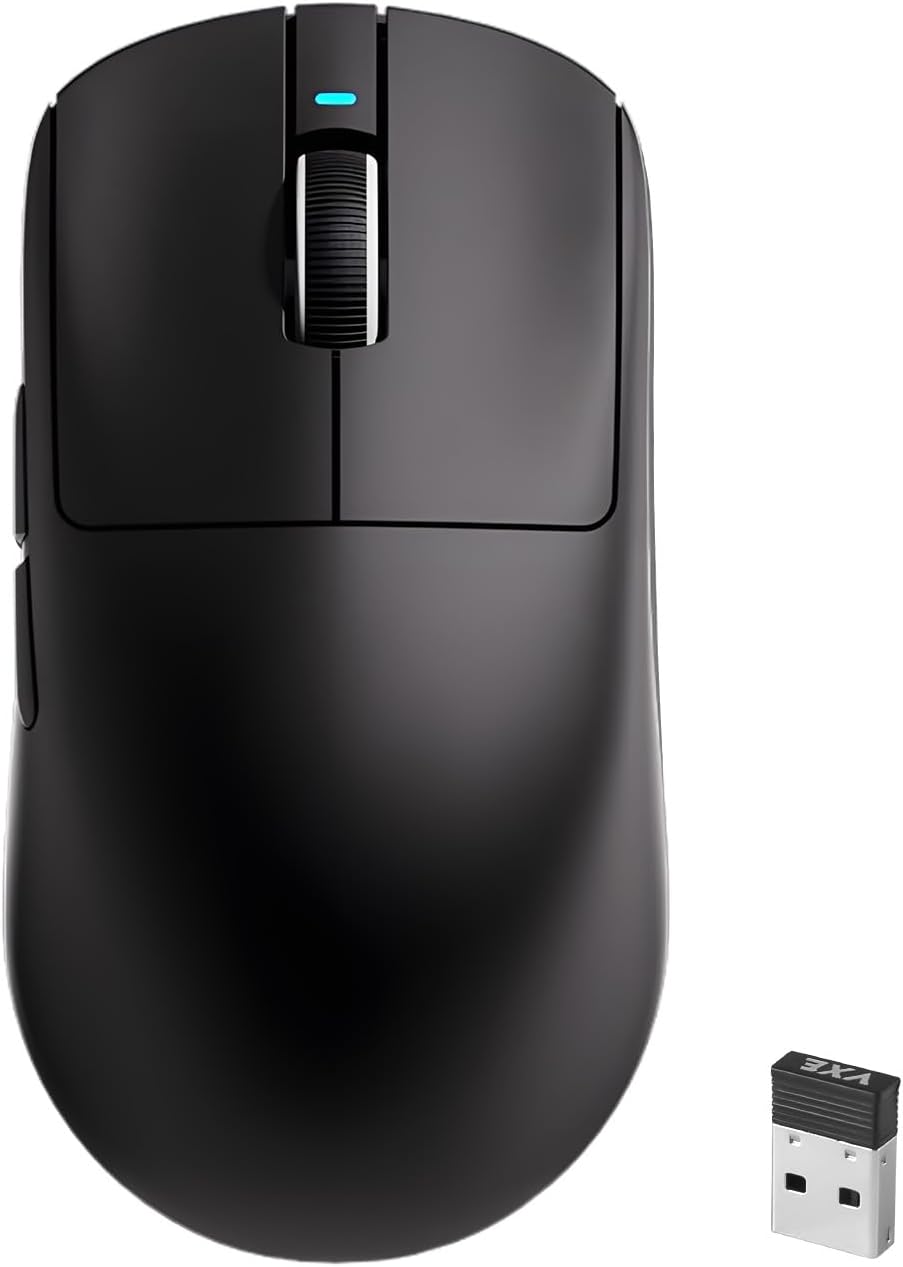 R1 SE+ Gaming Mouse, 18000 DPI, High-Precision PAW3395 SE Sensor,55g Lightweight, Tri-Mode 2.4G/BT5.0/USB-C Mouse, Programmable Ergonomic Mouse for Laptops/PC/Mac (Black)