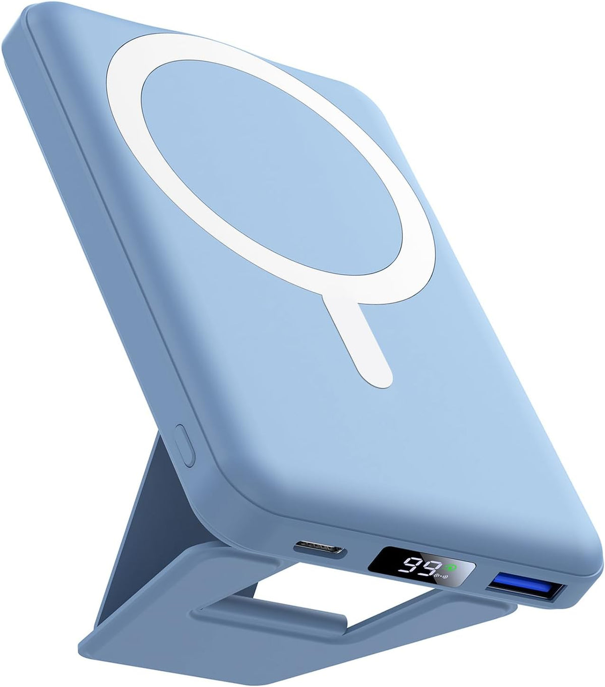 AOGUERBE for Magsafe Power Bank, 10000mAh Foldable Wireless Portable Charger with LED Display, 3 in 1 Magnetic Battery Pack with 22.5W Fast Charging for iPhone 17/16/15/14/13/12 Pro/Pro Max/Plus/Mini