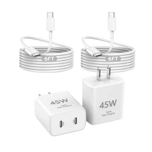 45W Apple USB C Charger Fast Charging for iPhone 17/16/15, 2Pack 6FT USB C to C Cable Cord Quick iPhone Charger Block for Apple 17/17 Pro/17 Pro Max/Air/16/16 Pro/16 Pro Max/16 Plus/15/15 Pro Max/iPad