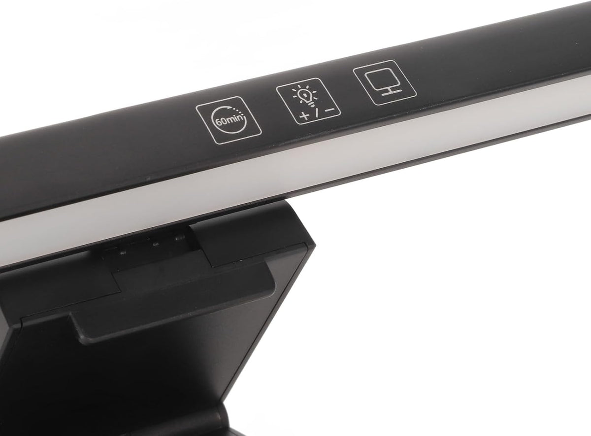 Computer Monitor Light Bar, Touch Control Adjustable E Reading USB Powered Lamp, No Glare Eye Caring LED Screen Monitor Light Bar, for 0.6 Inches to 1.6 Inches Laptops (Black)