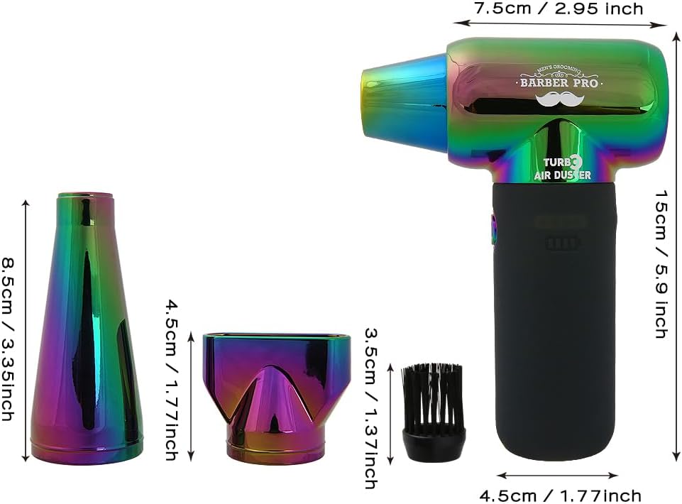 Compressed Air Duster - Electric Duster for Hair Barber, 3 Gear Mini Portable Jet Dry Air Blower, for PC, Office,Salon, Fan, Laptop, Keyboard, Car -Gradient Green