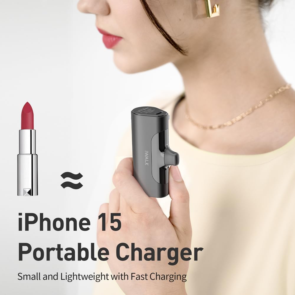 iWALK Portable Charger for iPhone 17/16/15 USB-C Small Power Bank 20W 4,500mAh Fast Charging Battery Pack Compatible with iPhone 15/16/17 Plus/17 Pro/17 Pro Max, Samsung Galaxy S25/S24/S23 Android