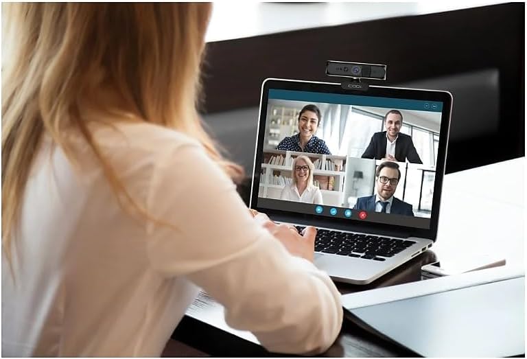 CODi Allocco HD 1080P IR Webcam with Windows Hello Facial Recognition, 30FPS USB-A Camera with Built-in Microphone, Auto Low-Light Correction for Video Conferencing &amp; Streaming