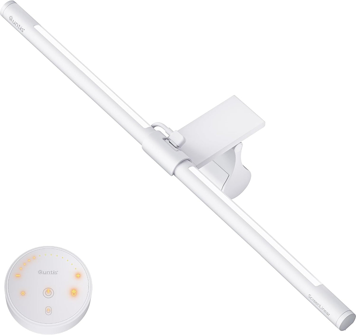 Quntis White Monitor Light Bar with Backlight, Desk Light with Remote