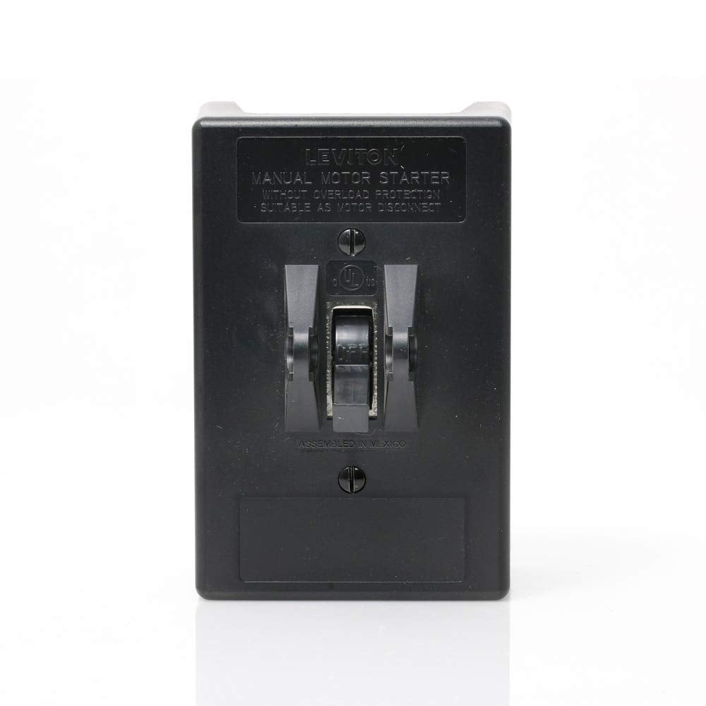 Leviton 30 Amp, 600 Volt, Toggle Three-Pole AC Motor Starter, Suitable as Motor Disconnect, In Type 1 Metal Enclosure, Industrial Grade, Grounded, N1303-DS, Gray
