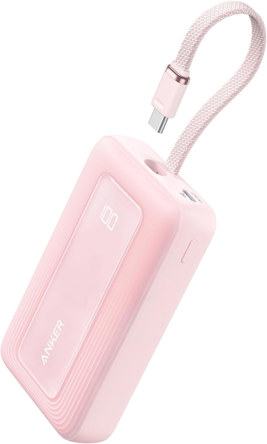 Anker Power Bank,10,000mAh 30W with USB-C Travel Essential Portable Charger | 30W Portable Charger with USB-C Input and Output, Travel-Essential Phone Power Bank for iPhone 17 / 16, Galaxy, and More