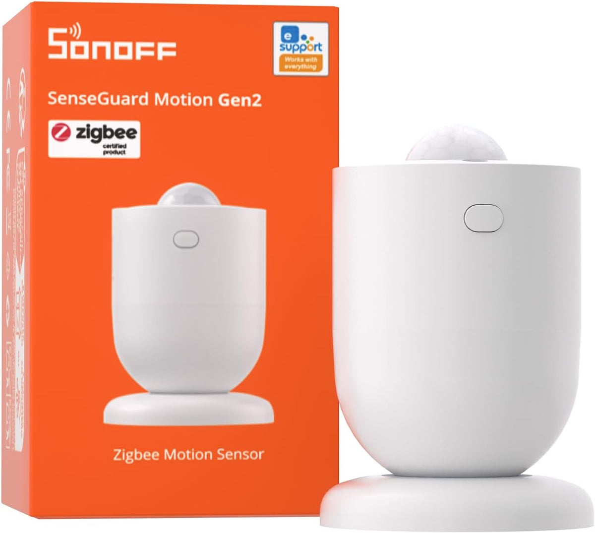 SONOFF SenseGuard SNZB-03PR2 Zigbee Motion Sensor with Light Sensor for Light Control, Alarm System, Automation, Illuminance History, Compaitble with Home Assistant, Alexa, SmartThings
