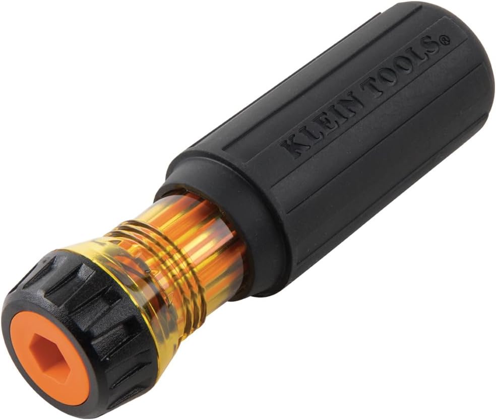 Klein Tools 32293 Insulated Screwdriver, 2-in-1 Screwdriver Set with Flip Blade, #2 Phillips and1/4-Inch Slotted Tips, Double-Ended Blades