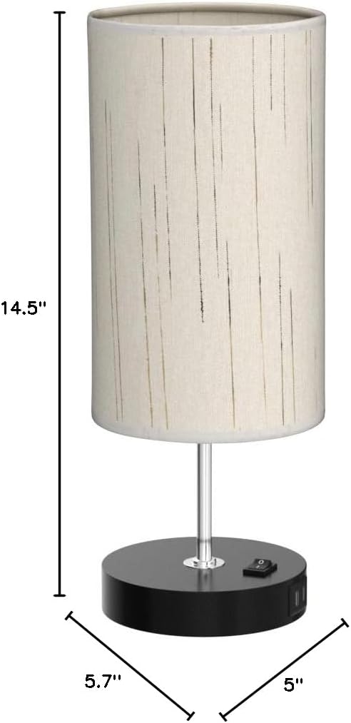 Bedroom Lamp with Smart RGB LED Bulb, Multicolor Changing Table Lamp for Bedroom with 2 USB Port, Dimmable Bedside Lamp Work with Alexa, Smart Nightstand Light for Living Room Sync with Music(2.4GHz) | Multicolor Changing;Dimmable;Alexa Control