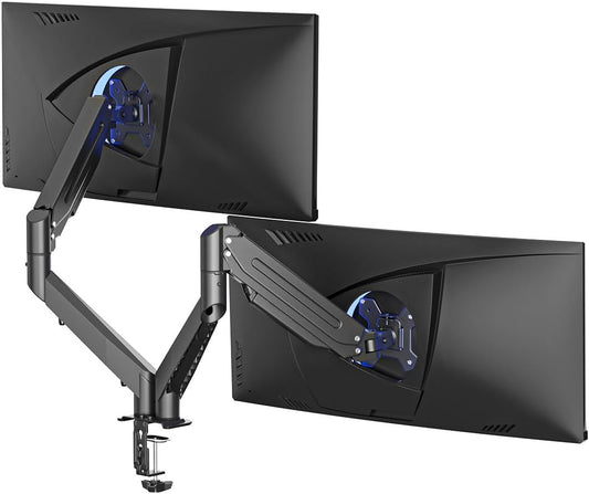 Suptek Dual Monitor Mount Stand-Height Adjustable Gas Spring Monitor Arm Desk Mount for 2 Computer Screens 17 to 35 inches - Each Arm Holds up to 24.25lbs,Black(MD8SP)