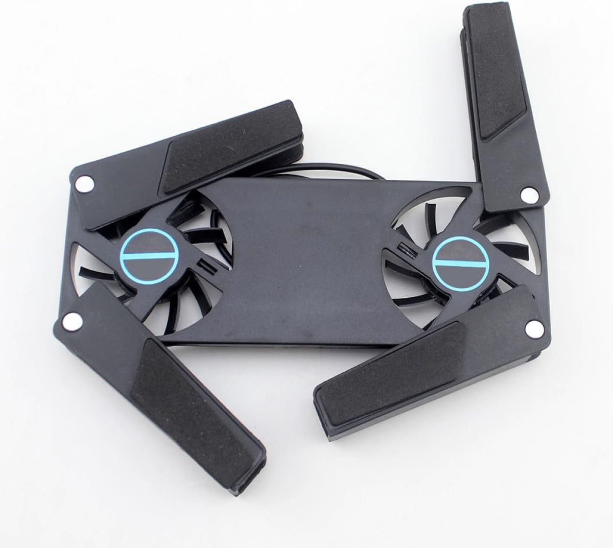 2PCS Laptop Cooler Pad with Dual Fans USB Powered Quiet Cooling Stand Anti-Slip Mat Compatible with All Laptop for Gaming and Work