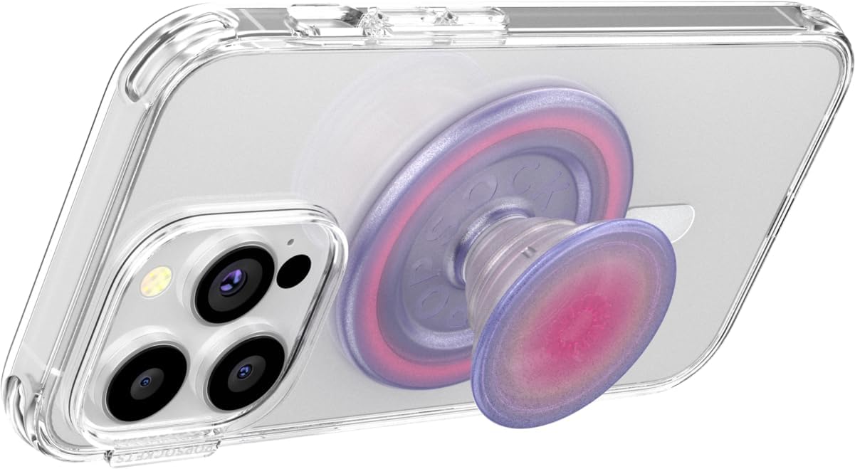 PopSockets Phone Grip for MagSafe, Magnetic Holder, Phone Stand, Purple - Aura