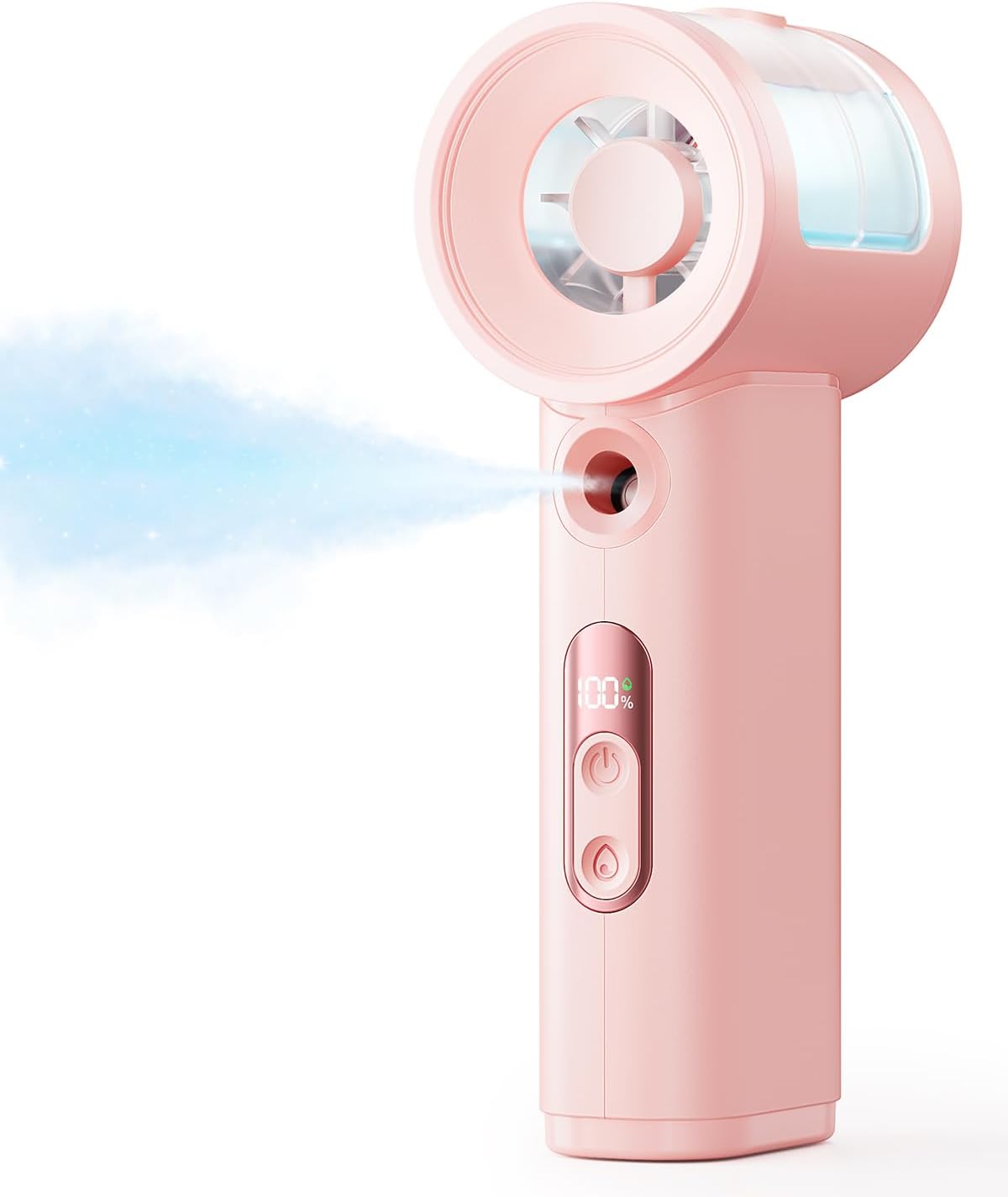 SWEETFULL Handheld Misting Fan Portable - 5000mAh Rechargeable Battery, Powerful Turbo Personal Mister Fans, 5 Speed, Mini Water Spray Mist Hand Fan for Travel, Outdoors, Beach Vacation (Black)