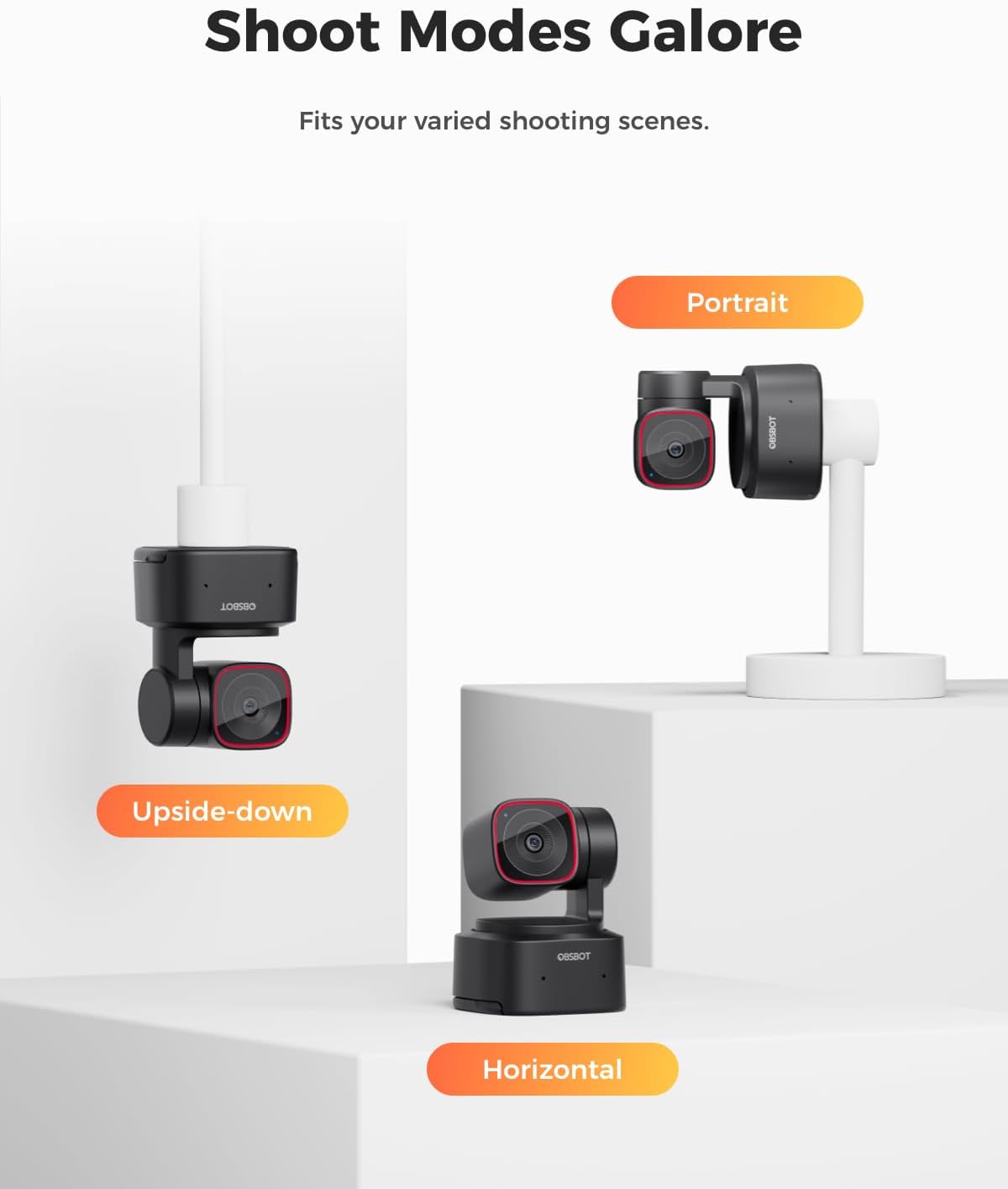 OBSBOT Tiny 2 Lite 4K Webcam for PC, AI Tracking PTZ Streaming Camera | 1/2" Sensor, Gesture Control, 60 FPS, HDR, Microphones, Web Camera for Desktop Computer, Laptop, Meeting, Video Calls, etc.