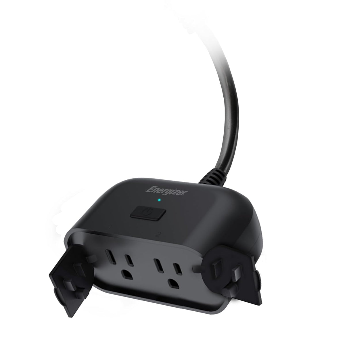 Energizer Smart Wi-Fi Outdoor Plug, Water-Resistant, 2 Individually Controlled Outlets, Customizable Schedules/Remote Access with App, Compatible with Alexa, Siri, Google Assistant, Black