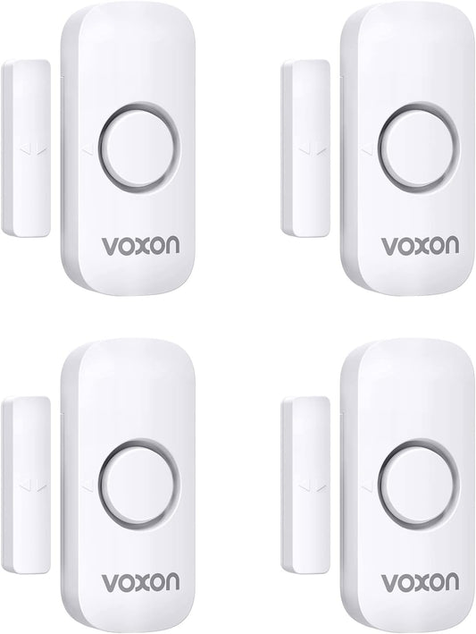 Door Window Alarm for Kids Safety, VOXON Door Alarm for Home Security Personal Security Window Alarms Sensor Burglar Door Alarm for Home, Cars, Sheds, Caravans DIY Kit Pack of 4