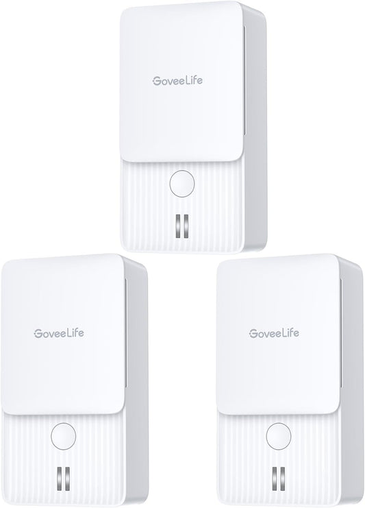 GoveeLife Water Leak Detectors with Leak and Drip Alerts, 3 Pack | 100dB Adjustable Audio Alarm, 5-Year Battery Life, IP66, Detector for Home, Bedrooms, Basement, Warehouse, Cabin/RV