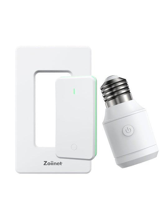 Zoiinet 500W Remote Control Light Bulb Socket, Wireless Light Switch for Pull Chain Lighting Fixture, E26 E27 Bulbs Base Holder, Programmable, No Wiring Needed, for Bedroom, Stair, Closet & Garage