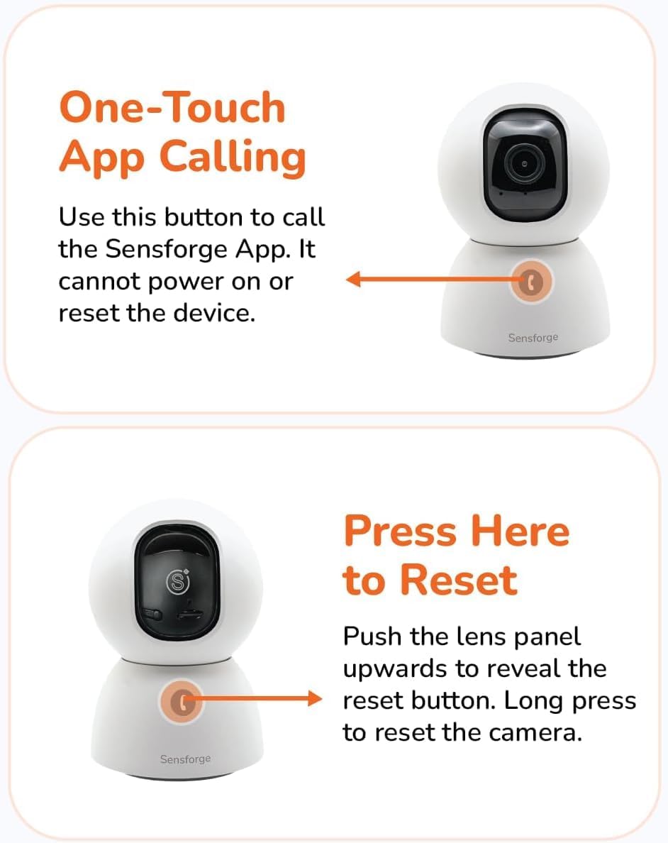 SensForge 2.5K Indoor Pan-Tilt Security Camera, 360° Dual-Band 2.4/5GB Wi-Fi Camera for Home, AI Human & Pet Detection, 64GB SD Card Included, Two-Way Talk, No Subscription Required (2-Pack, White)