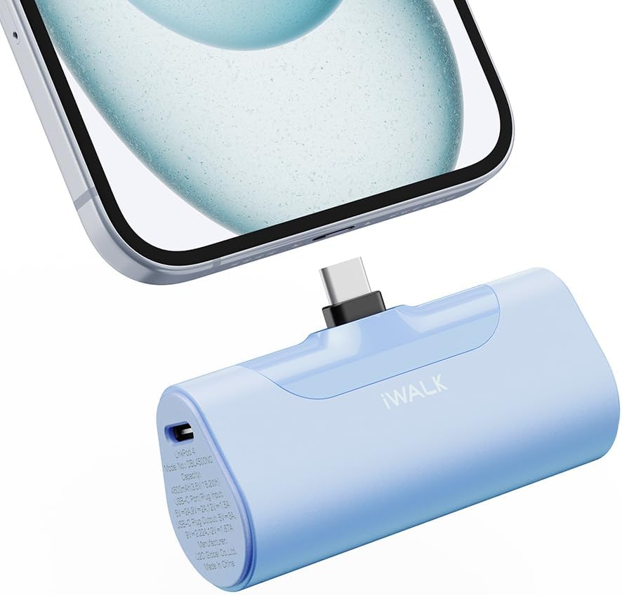 iWALK Portable Charger for iPhone 17/16/15 USB-C Small Power Bank 20W 4,500mAh Fast Charging Battery Pack Compatible with iPhone 15/16/17 Plus/17 Pro/17 Pro Max, Samsung Galaxy S25/S24/S23 Android