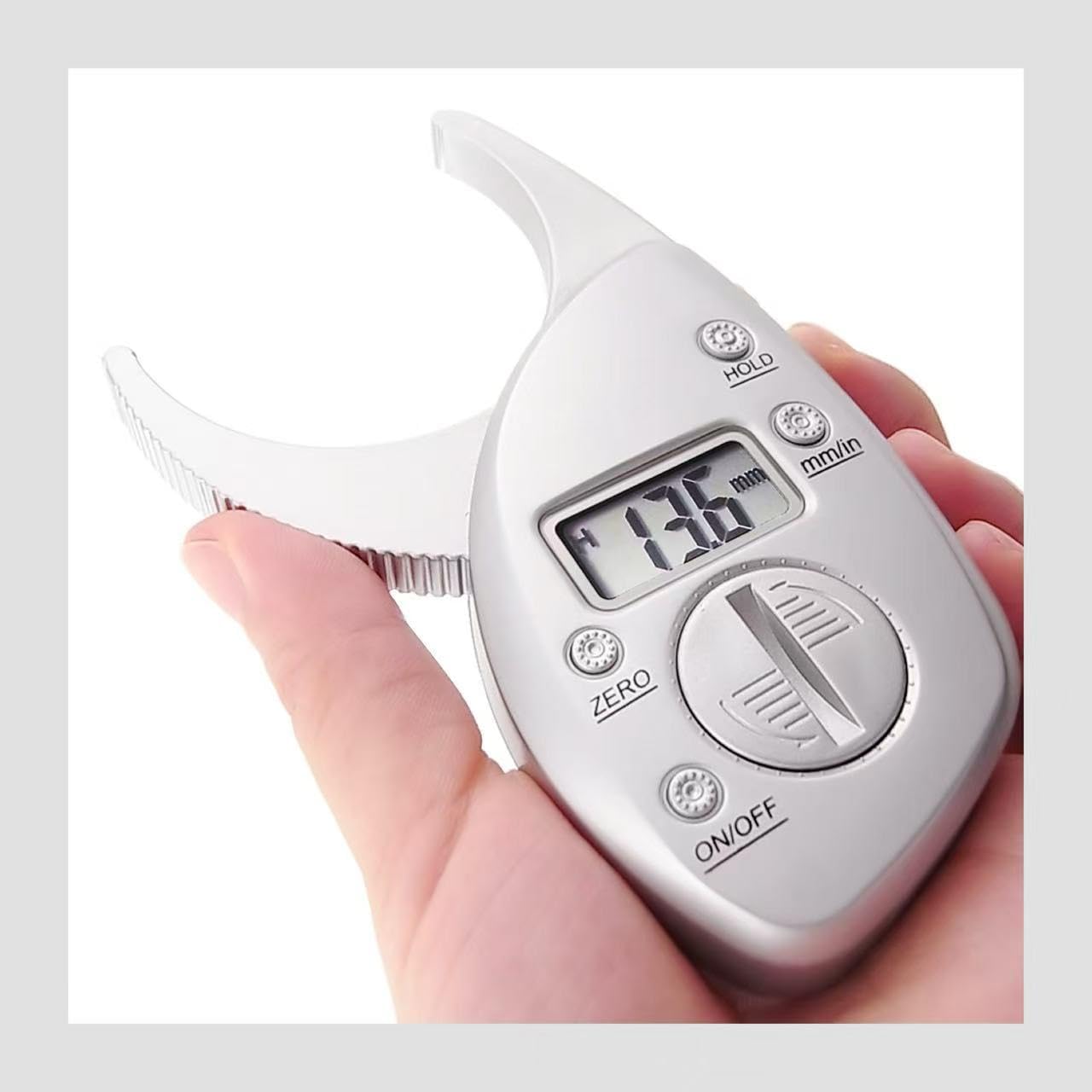 Digital Body Fat Caliper with LCD Display – Handheld Skinfold Fat Tester with Body Tape Measure, Accurate Body Fat Measurement Tool for Men and Women, Portable Fitness Analyzer, mm/in Units