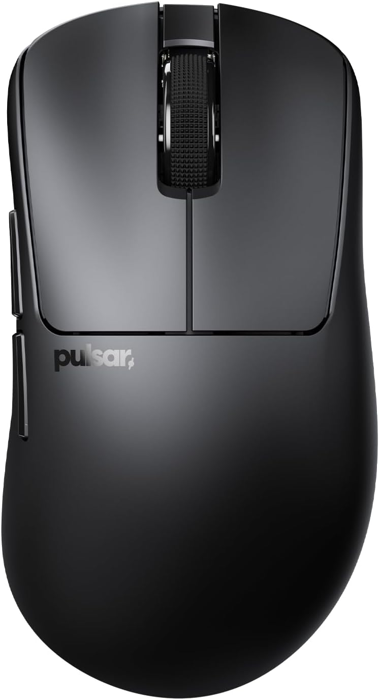 Pulsar Gaming Gears Xlite Crazylight Wireless Gaming Mouse, Ultra Lightweight 1.55 oz (44g), Optical Switch, 32000 DPI, 750 IPS, XS-1 Sensor, 8k Compatible (Medium, Jet Black)