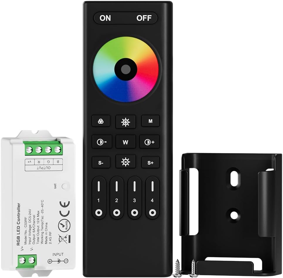 BTF-LIGHTING 2.4GHz Wireless Remote RC02RFB &4PCS C02RF Tuya Controller Kit