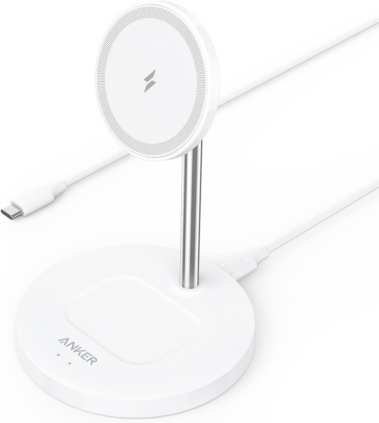 Anker PowerWave 2-in-1 MagSafe Compatible Wireless Charging Stand | Magnetic Dual-Device Dock Lite for iPhone 16 / 15 / 14 / 13 Series, AirPods 2 / Pro, and More (Adapter Not Included)