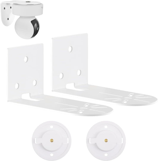 2 Pack Metal Wall Mount for Kasa Indoor Pan/Tilt Camera EC70 EC71 KC410S and Tapo C210 C200 C220, Upright or Upside‑Down Install, 360 Degree Adjustable Viewing, Rust‑Proof Steel
