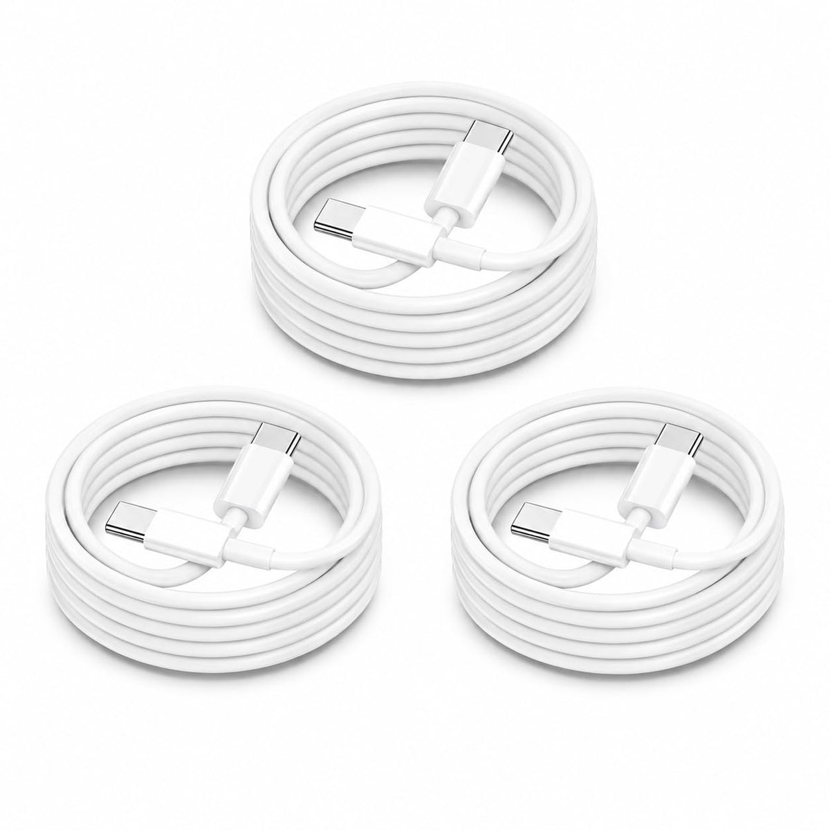 60W USB C to C Cable 3Pack 6FT PD 3.0 Fast Charging for iPhone 18/17 / Duo
