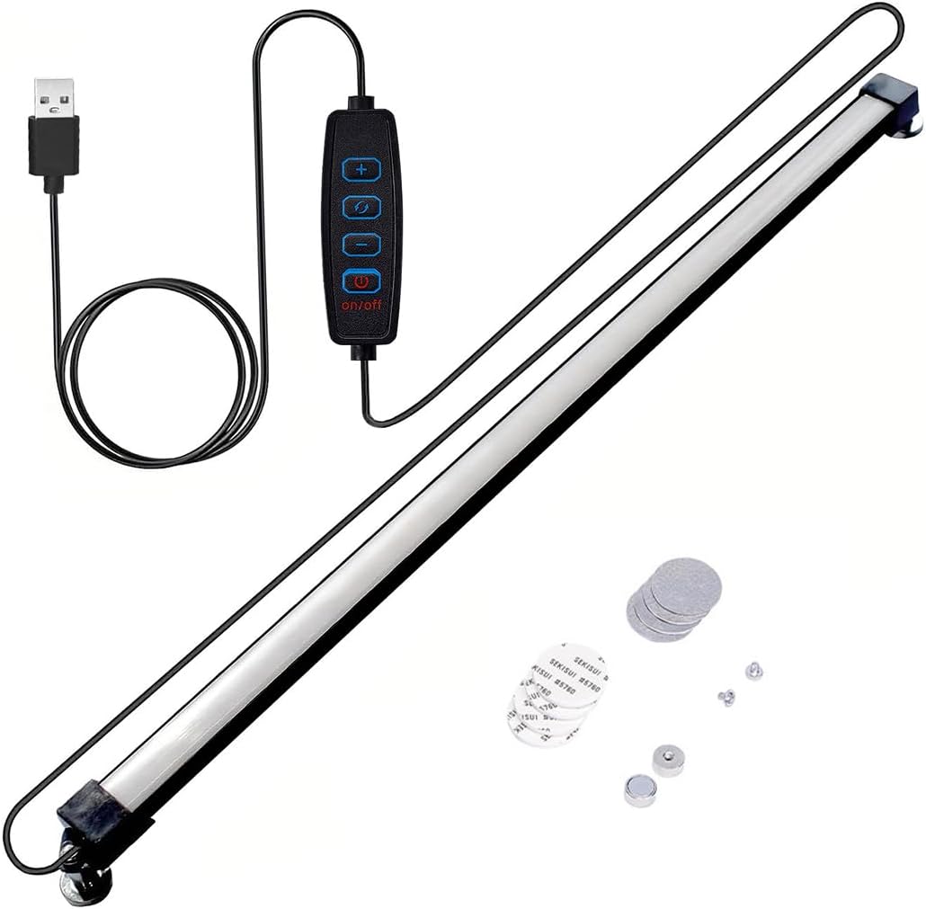 Under Cabinet Led Lighting, 12 Inch Led Light Strip Bar, Daylight White 6500K USB Led Light, Small Thin Led Under Counter Lighting (3 Color Temperature,Dimmable, 12.6 Inch Opal mask)