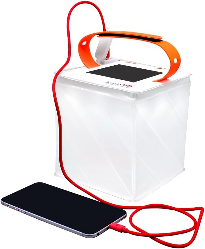 LuminAID Max 2-in-1 Inflatable Solar LED Camping Lantern & Phone Charger | 200 Lumens, Twist-to-Inflate Design, Waterproof, Camping, Hiking & Travel, Emergency Light for Power Outages, Hurricane