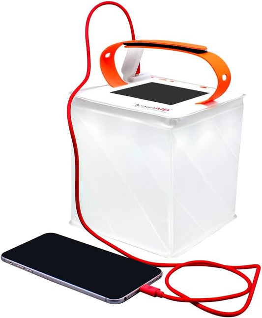 LuminAID Max 2-in-1 Inflatable Solar LED Camping Lantern & Phone Charger | 200 Lumens, Twist-to-Inflate Design, Waterproof, Camping, Hiking & Travel, Emergency Light for Power Outages, Hurricane